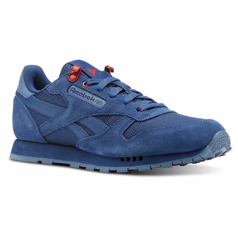 Reebok Classic Leather Tenisky Dievcenske - Modre/Červené KO5597WA